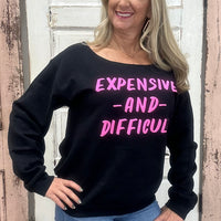 Expensive & Difficult Puff Off-Shoulder Sweatshirt