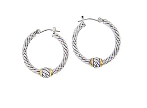 G2936-A000 Small, G2775-A000 Large - Oval Link Collection - Twisted Wire Hoop Earrings