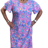 SPX4580 Midi Ruffle Short Sleeve Dress - PSLY
