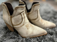 Smoke Show Bootie - Washed Beige Denim
