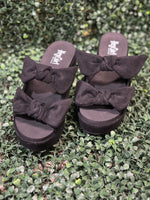 Put A Bow On It - Black Faux Suede
