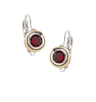 F5023-AN00	Beijos - Cubic Zirconia Bezel Earrings - Garnet
