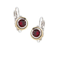 F5023-AN00	Beijos - Cubic Zirconia Bezel Earrings - Garnet