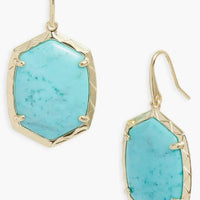 Daphne Drop Earrings in Gold Variegated Turquoise