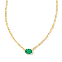 Cailin Necklace Gold in Green Crystal