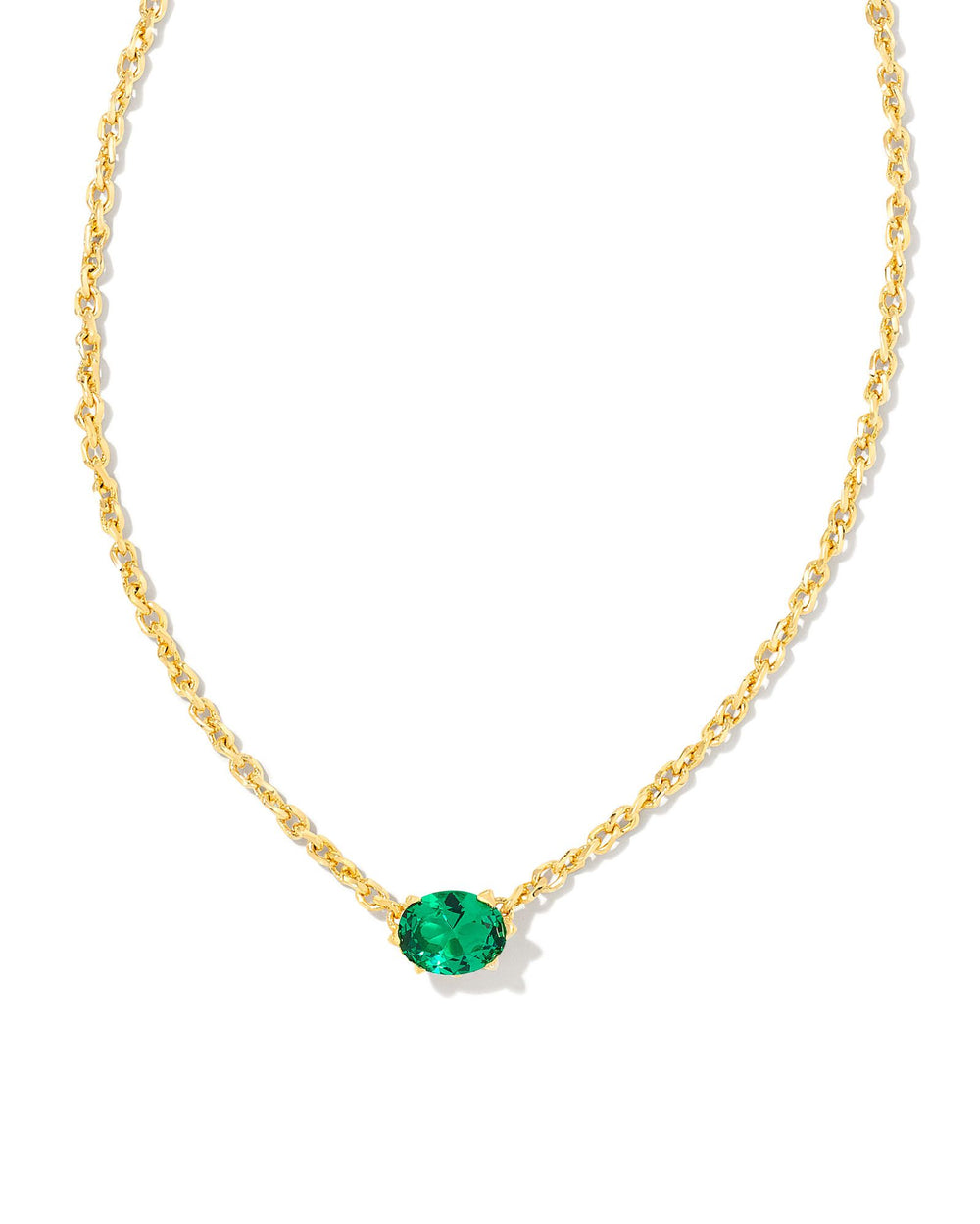 Cailin Necklace Gold in Green Crystal