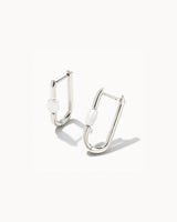 Lindsay Huggie Earring Silver in White Pearl
