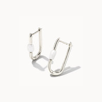 Lindsay Huggie Earring Silver in White Pearl