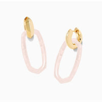 Danielle Link Earrings Gold in Rose Quartz