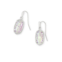 Lee Silver Drop Earrings in Dichroic Glass