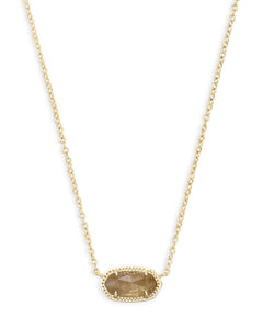 Elisa Gold Pendant Necklace in Orange Citrine Quartz