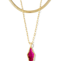 Evelyn Gold Multi Strand Necklace in Dark Magenta Illusion