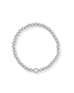 Mini Elaina Stretch Bracelet Rhodium in Ivory Mother of Pearl