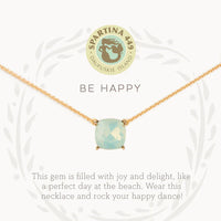 Sea La Vie Sea Glass Necklace 18" Happy/Sea Green Gold