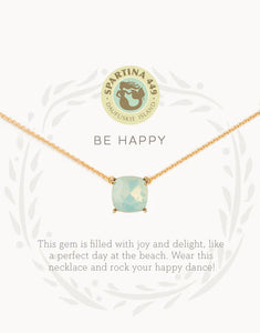 Sea La Vie Sea Glass Necklace 18" Happy/Sea Green Gold