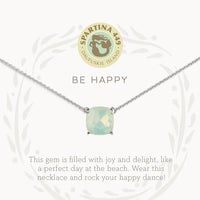 Sea La Vie Sea Glass Necklace 18" Happy/Sea Green Silver