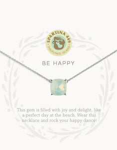 Sea La Vie Sea Glass Necklace 18" Happy/Sea Green Silver