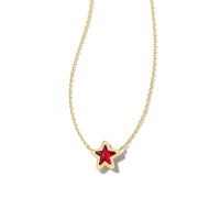 Jae Star Small Gold Pendant Necklace in Cranberry Illusion