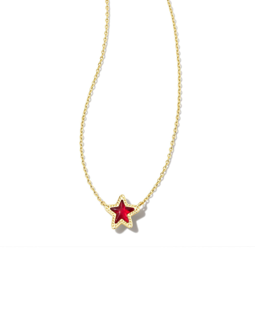 Jae Star Small Gold Pendant Necklace in Cranberry Illusion