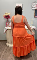 Tiered Maxi Dress - Tangerine
