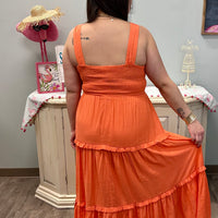 Tiered Maxi Dress - Tangerine