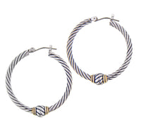 G2936-A000 Small, G2775-A000 Large - Oval Link Collection - Twisted Wire Hoop Earrings
