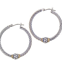 G2936-A000 Small, G2775-A000 Large - Oval Link Collection - Twisted Wire Hoop Earrings