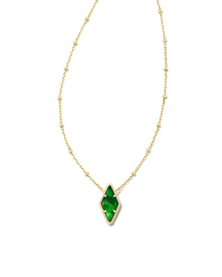 Kinsley Necklace Gold in Kelly Green Illusion