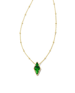 Kinsley Necklace Gold in Kelly Green Illusion