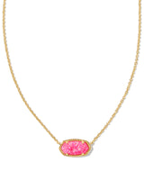 9608864138 Elisa Gold Pendant Necklace in Bright Pink Kyocera Opal
