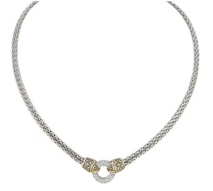 N2802-AF00 Antiqua Collection - Pavé Circle Double Strand Necklace