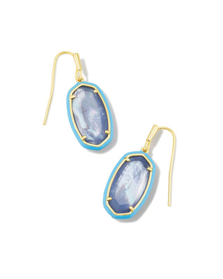 Dani Enamel Frame Drop Earring Gold in Periwinkle Illusion