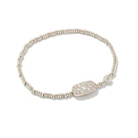 Grayson Silver Stretch Bracelet in White Crystal