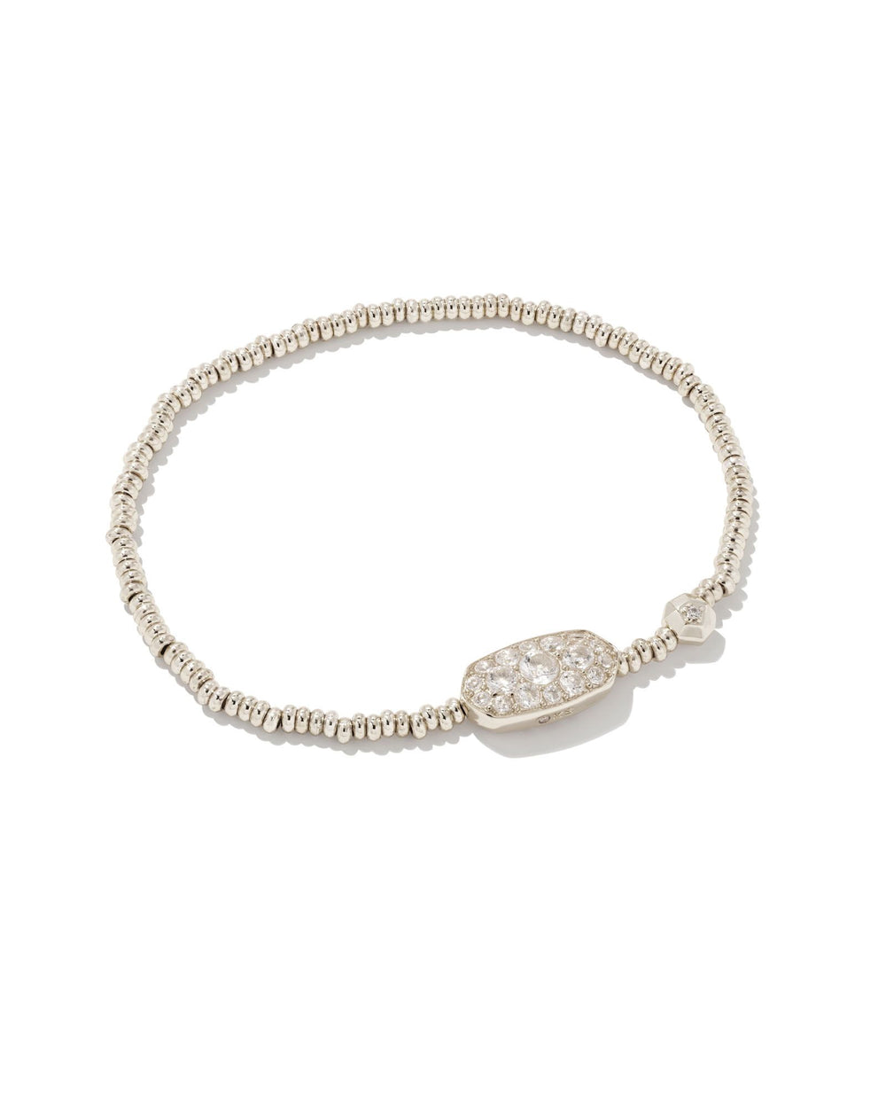 Grayson Silver Stretch Bracelet in White Crystal