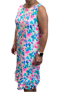 SPX4579 Midi Sleeveless Ruffle Trim Dress - PAFL