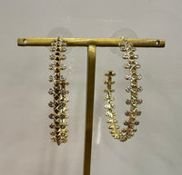 Jada Hoop Earring in Gold White Crystal
