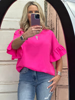 Rebecca Ruffle Sleeve Top - Pink
