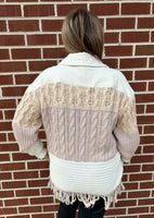 Cream Corduroy Jacket With Sweater Back
