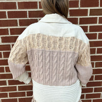 Cream Corduroy Jacket With Sweater Back