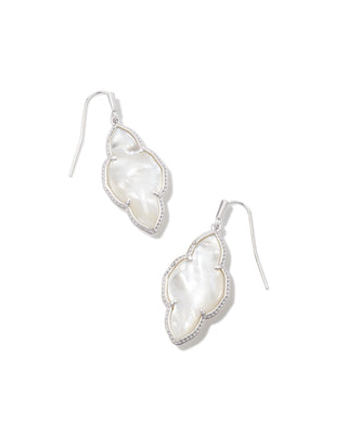 Abbie Silver Drop Earring in Mother of Pearl