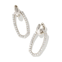 Danielle Link Earrings Silver in White Crystal