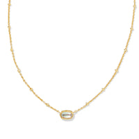 9608866153 Mini Elisa Gold Satellite Short Pendant Necklace in Dichroic Glass