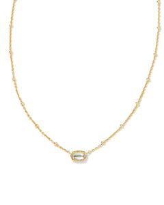 9608866153 Mini Elisa Gold Satellite Short Pendant Necklace in Dichroic Glass