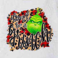 Don't Be A Grinch Leopard and Plaid Toddler Outfit Set