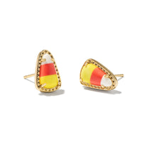 Candy Corn Gold Stud Earrings in Candy Corn Magnesite