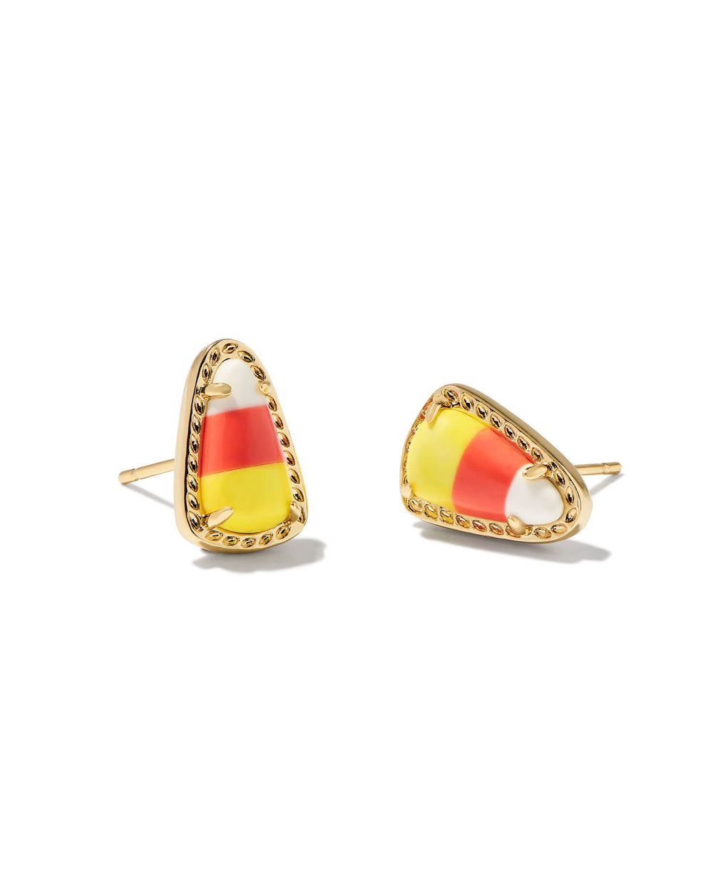 Candy Corn Gold Stud Earrings in Candy Corn Magnesite