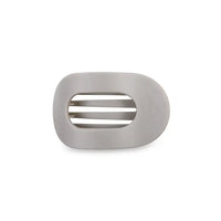 Flat Round Clip - Silver Flames
