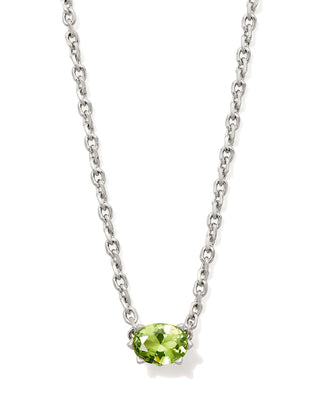 Cailin Necklace Silver in Light Green Crystal