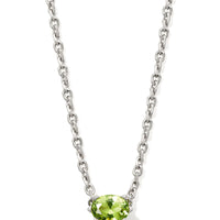 Cailin Necklace Silver in Green Peridot Crystal