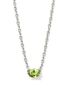 Cailin Necklace Silver in Green Peridot Crystal